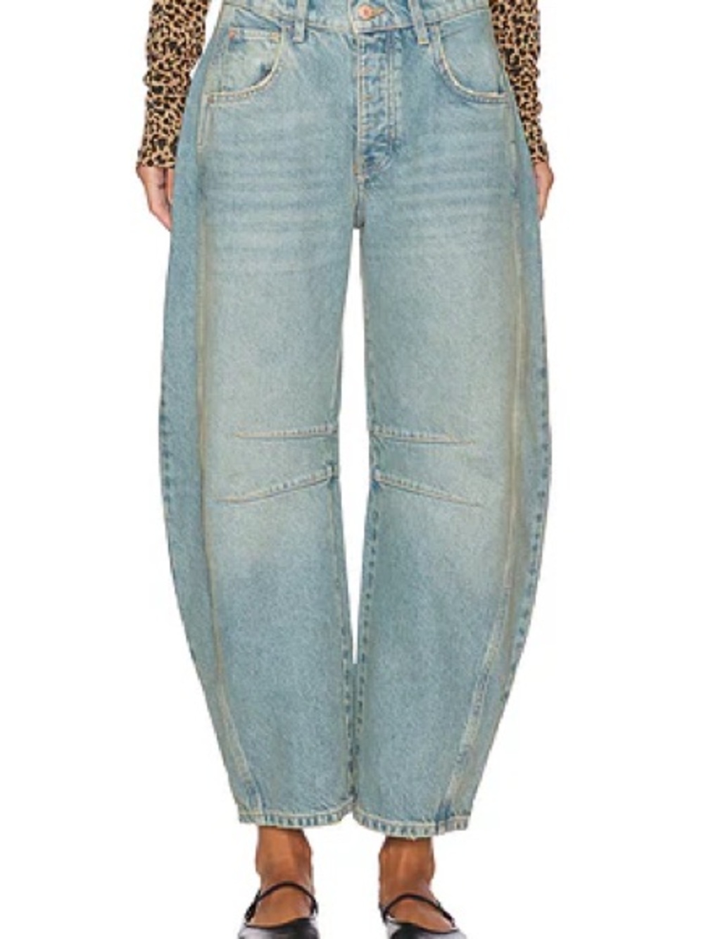 Free People We The Free Good Luck Mid Rise Barrel Jeans Size 26